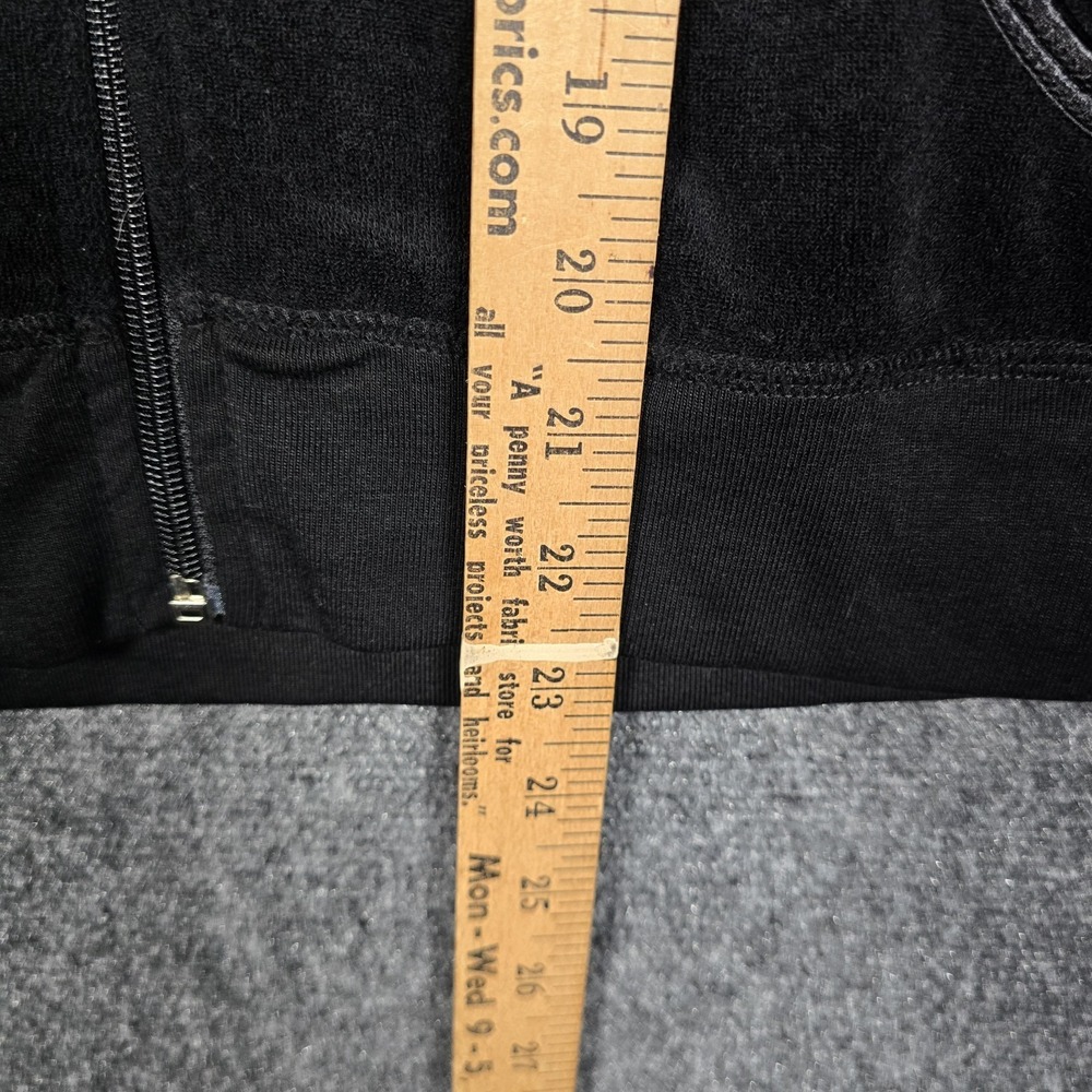 Vintage Y2K BCBG Hoodie Women's Large Maxazria Velour Rhinestone Zip Up Black - Picture 5 of 7